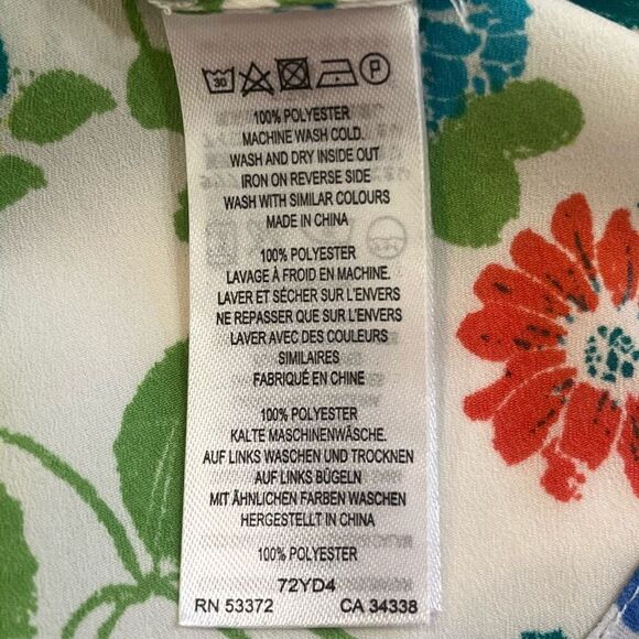 French Connection Floral Sleeveless Pull On Semi Sheer Blouse Dead Stock NWT Sz - Picture 5 of 5